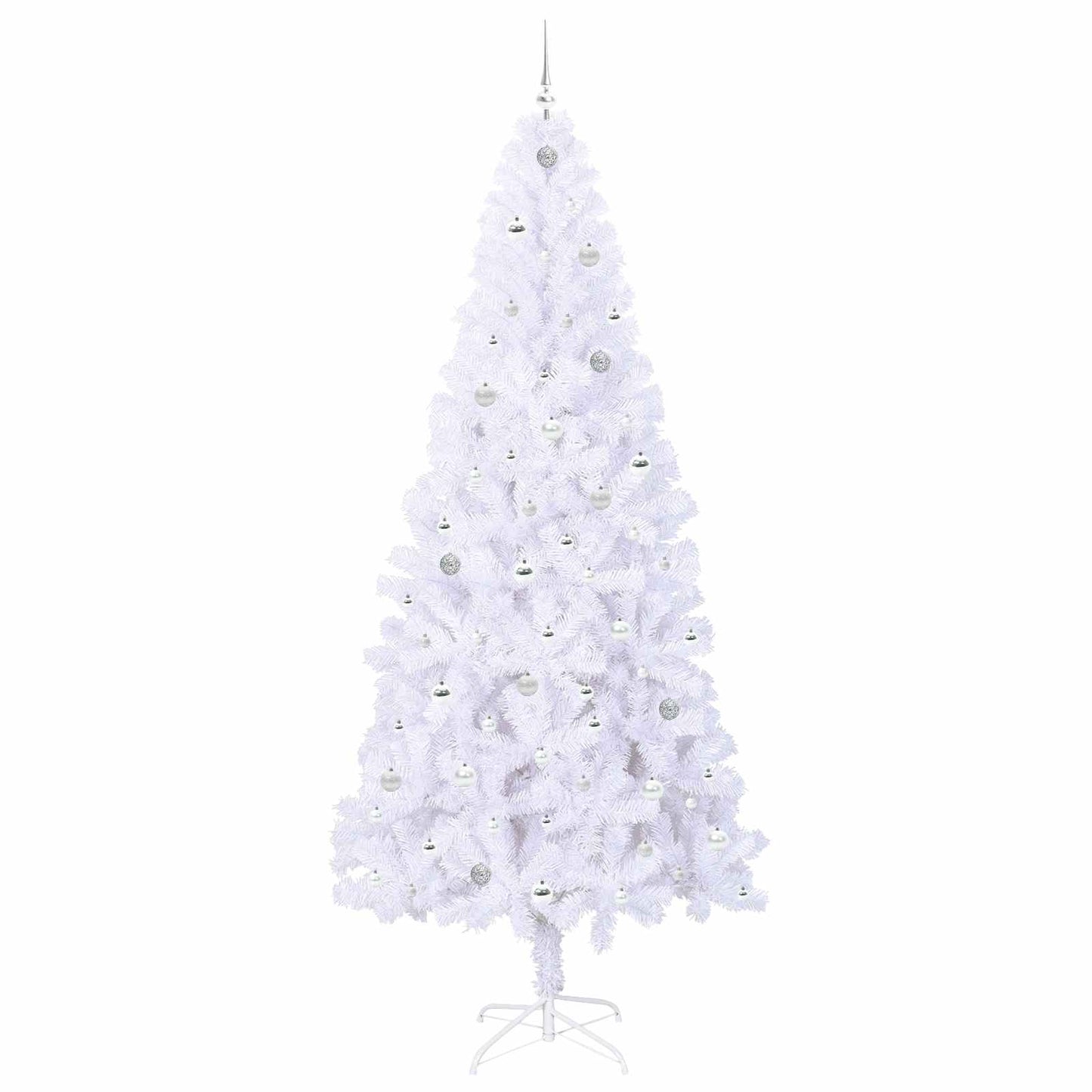 Kunstigt juletræ med 300 LED'er Hvid 240 cm PVC og Stål