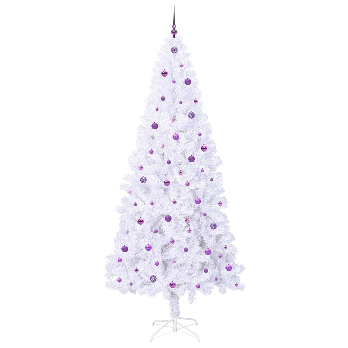 Kunstigt juletræ med 300 LED'er Hvid 240 cm PVC og Stål