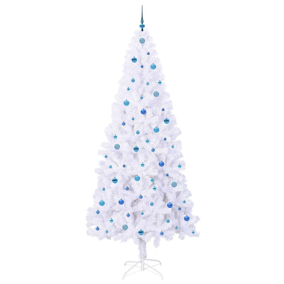 Kunstigt juletræ med 300 LED'er Hvid 240 cm PVC og Stål