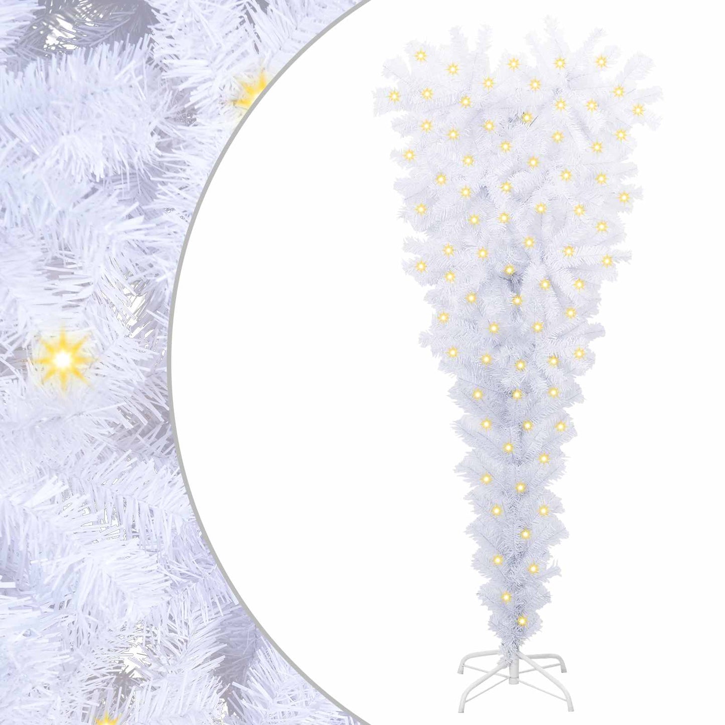 Kunstigt juletræ med 150 LED'er Hvid 120 cm PVC og Stål