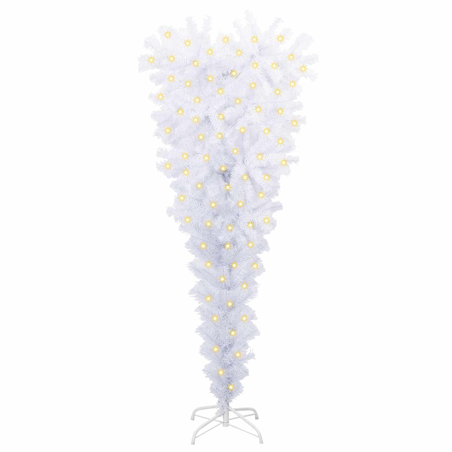 Kunstigt juletræ med 150 LED'er Hvid 120 cm PVC og Stål