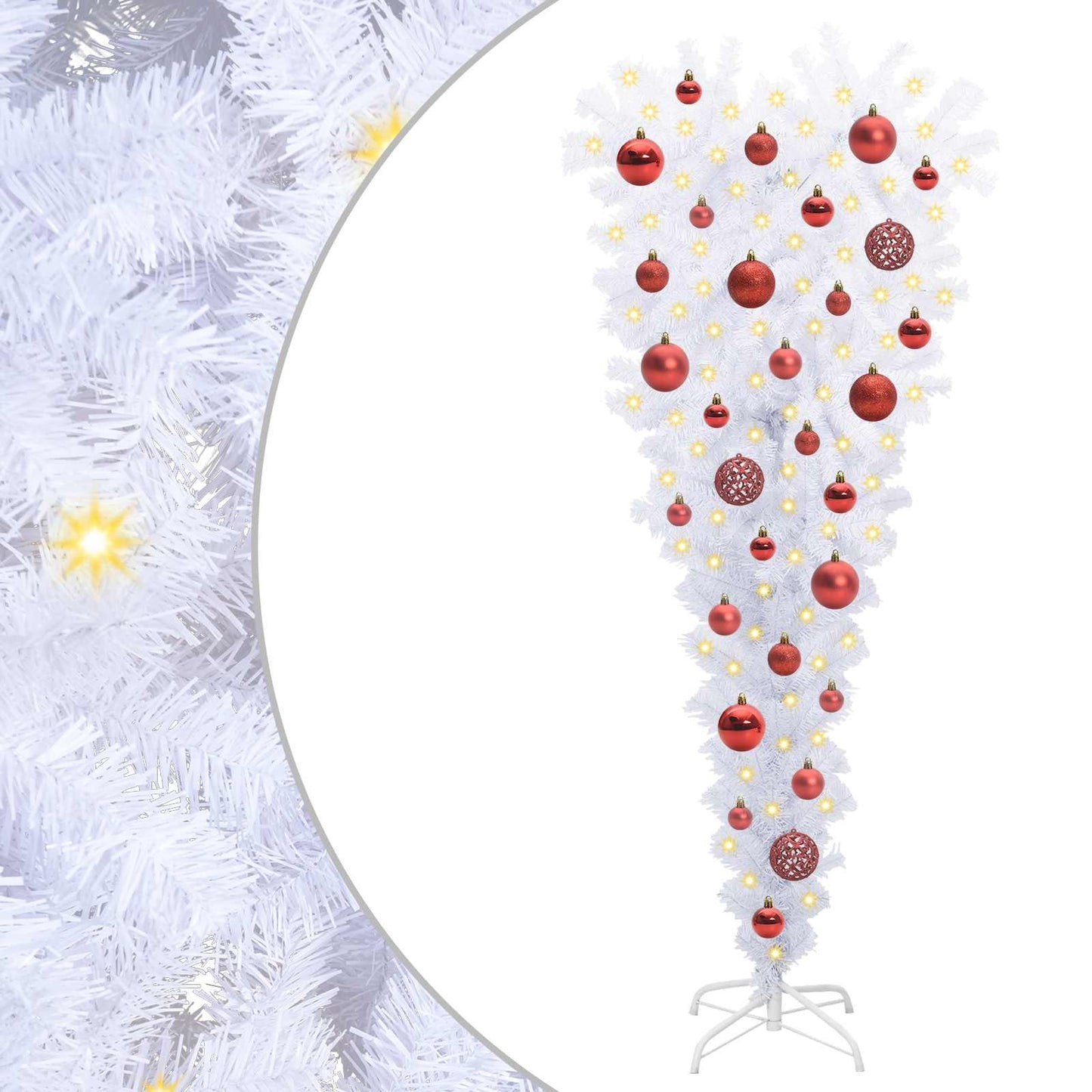 Kunstigt juletræ med 150 LED'er Hvid 120 cm PVC og Stål