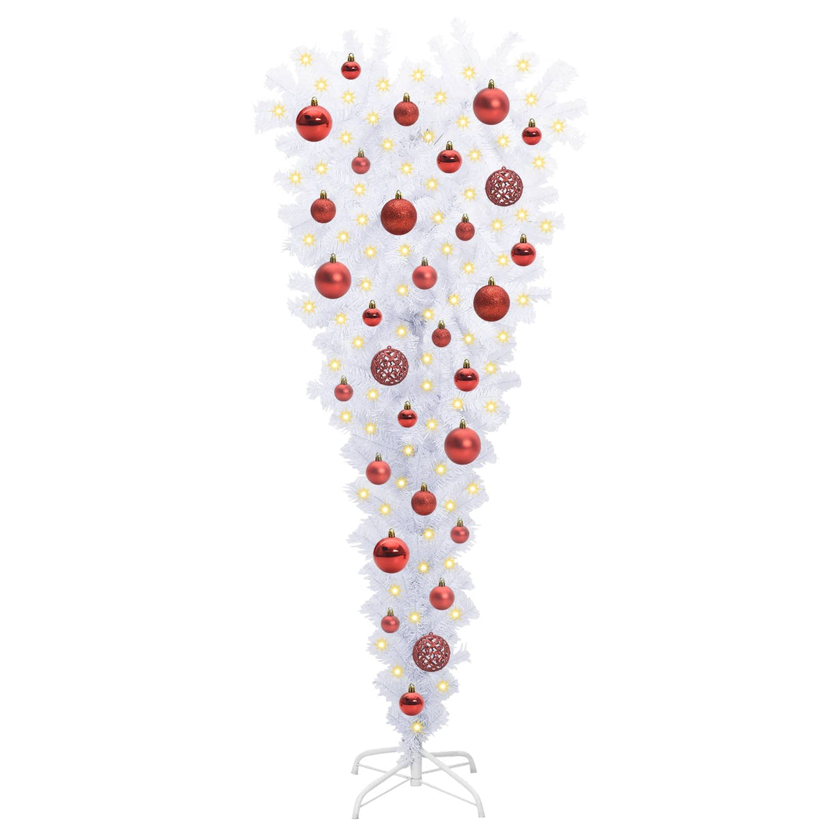 Kunstigt juletræ med 150 LED'er Hvid 120 cm PVC og Stål