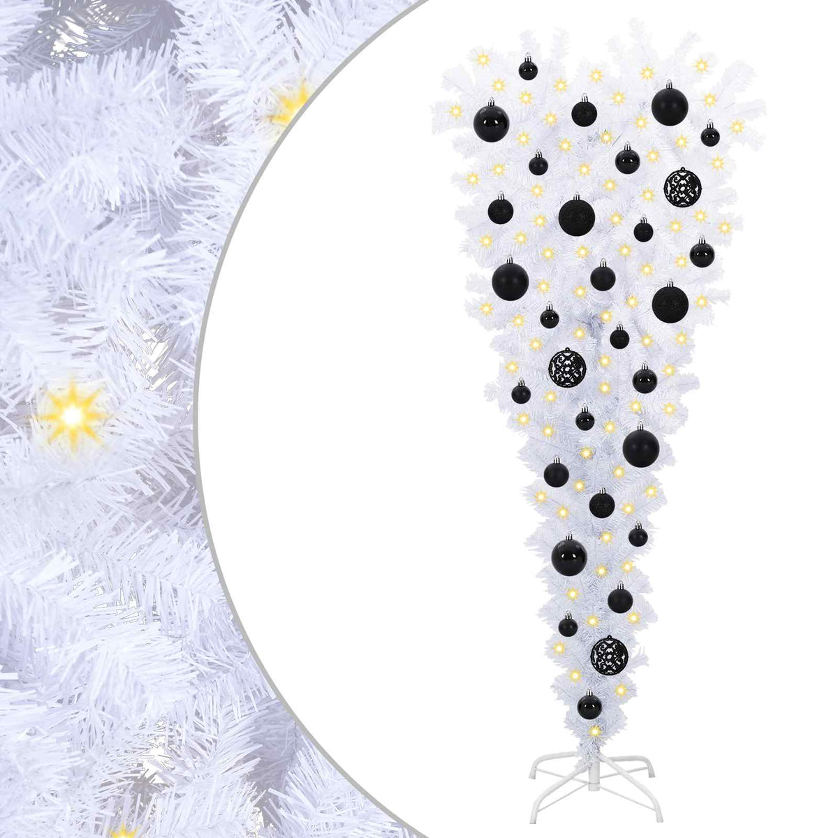 Kunstigt juletræ med 150 LED'er Hvid 120 cm PVC og Stål