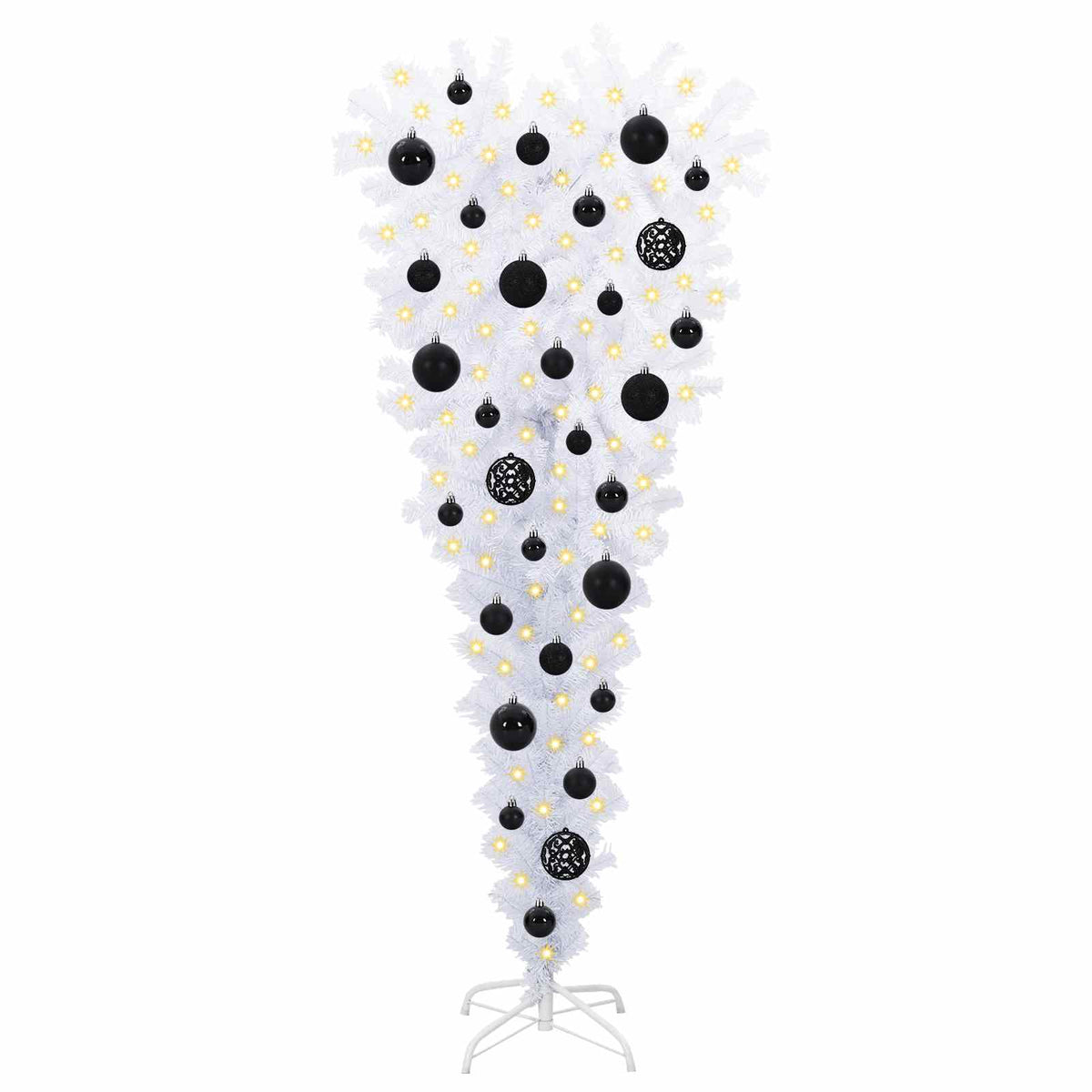 Kunstigt juletræ med 150 LED'er Hvid 120 cm PVC og Stål