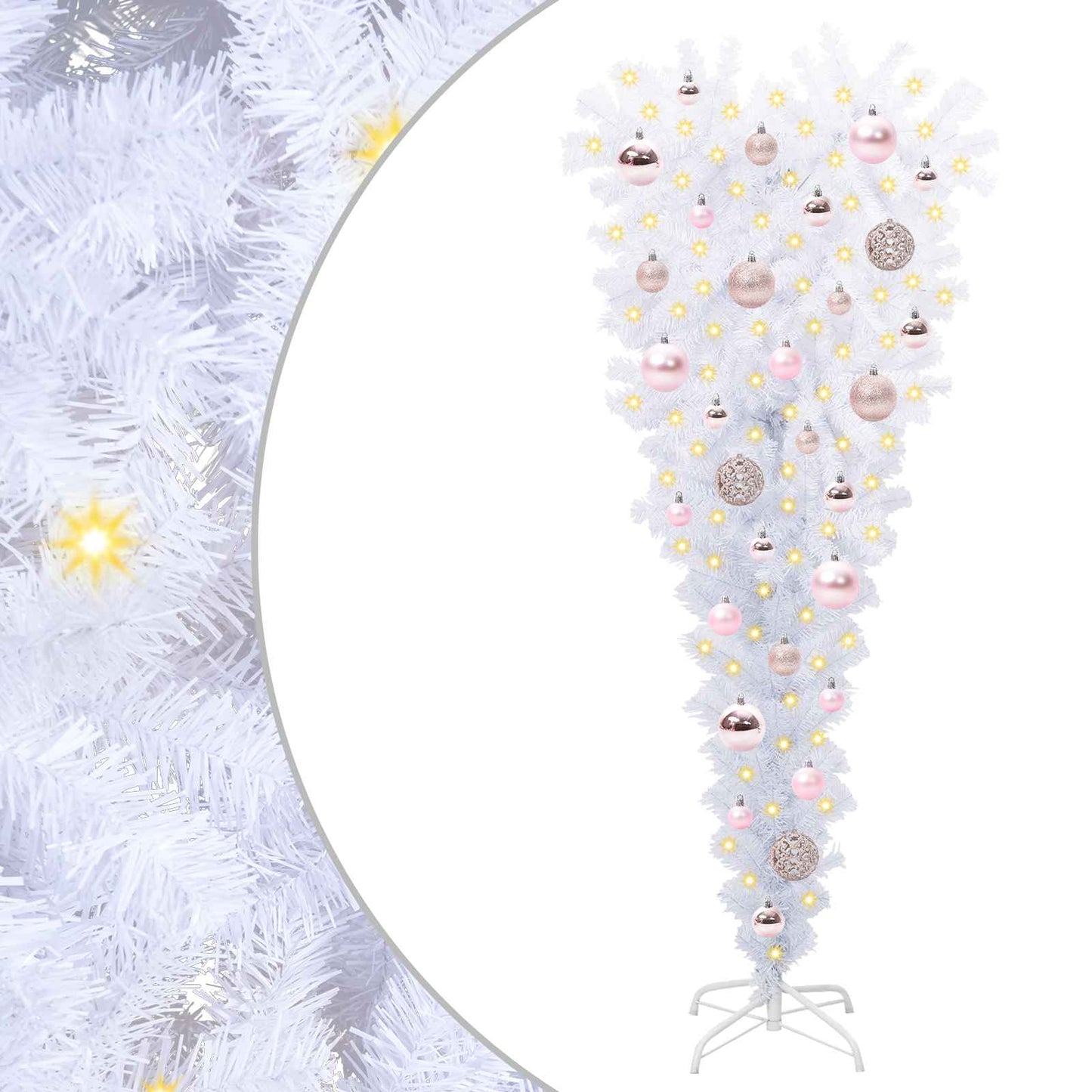 Kunstigt juletræ med 150 LED'er Hvid 120 cm PVC og Stål