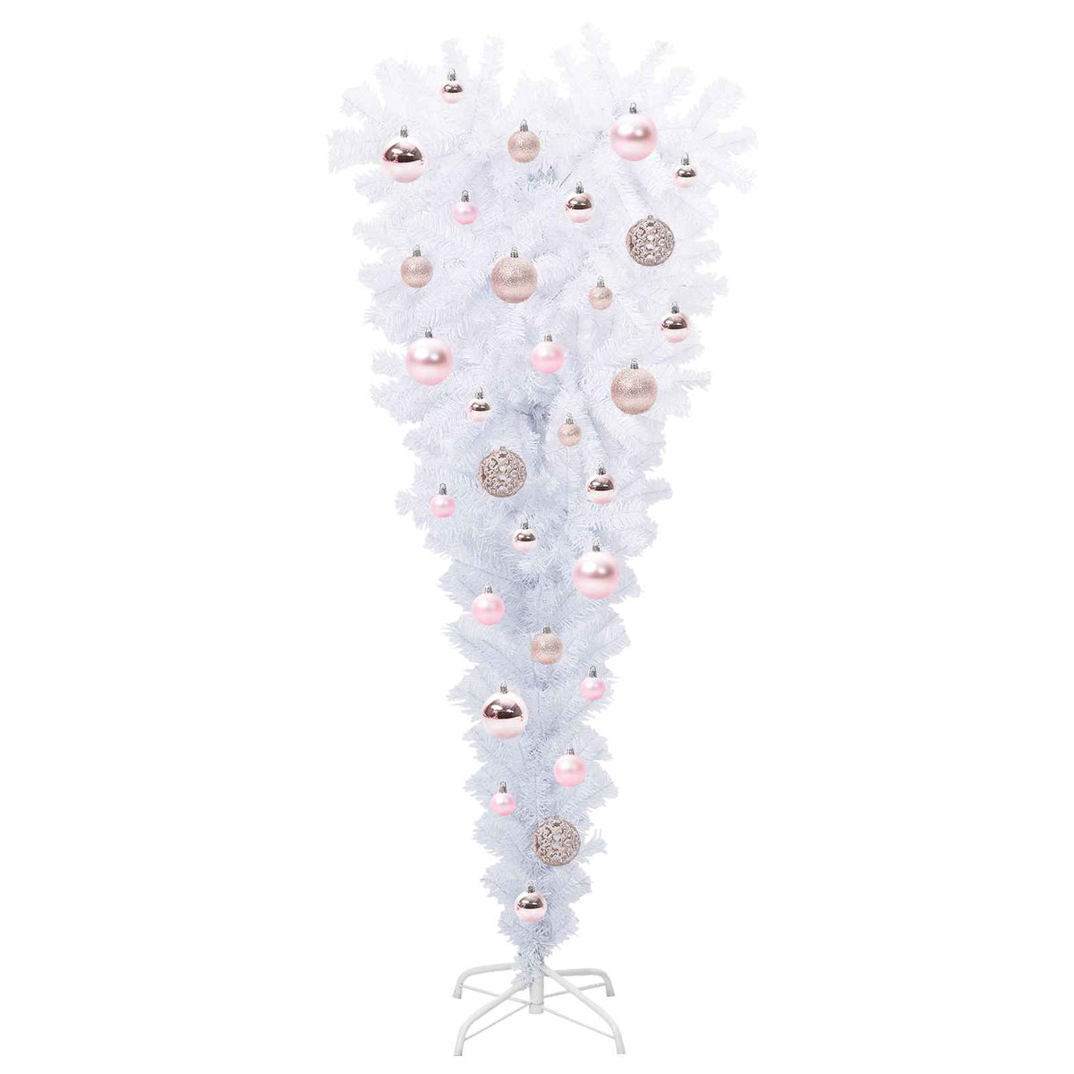 Kunstigt juletræ med 150 LED'er Hvid 120 cm PVC og Stål