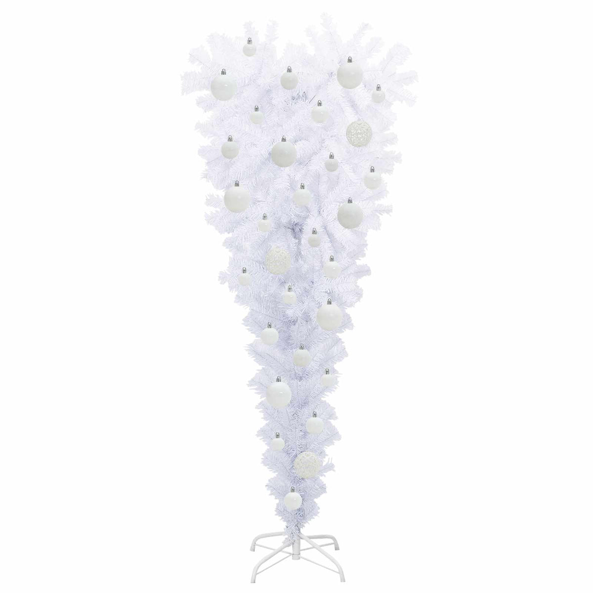 Kunstigt juletræ med 150 LED'er Hvid 120 cm PVC og Stål