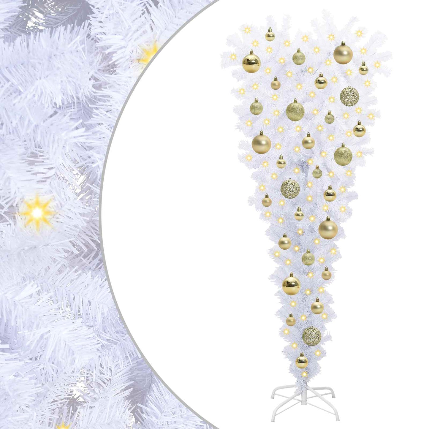 Kunstigt juletræ med 150 LED'er Hvid 120 cm PVC og Stål