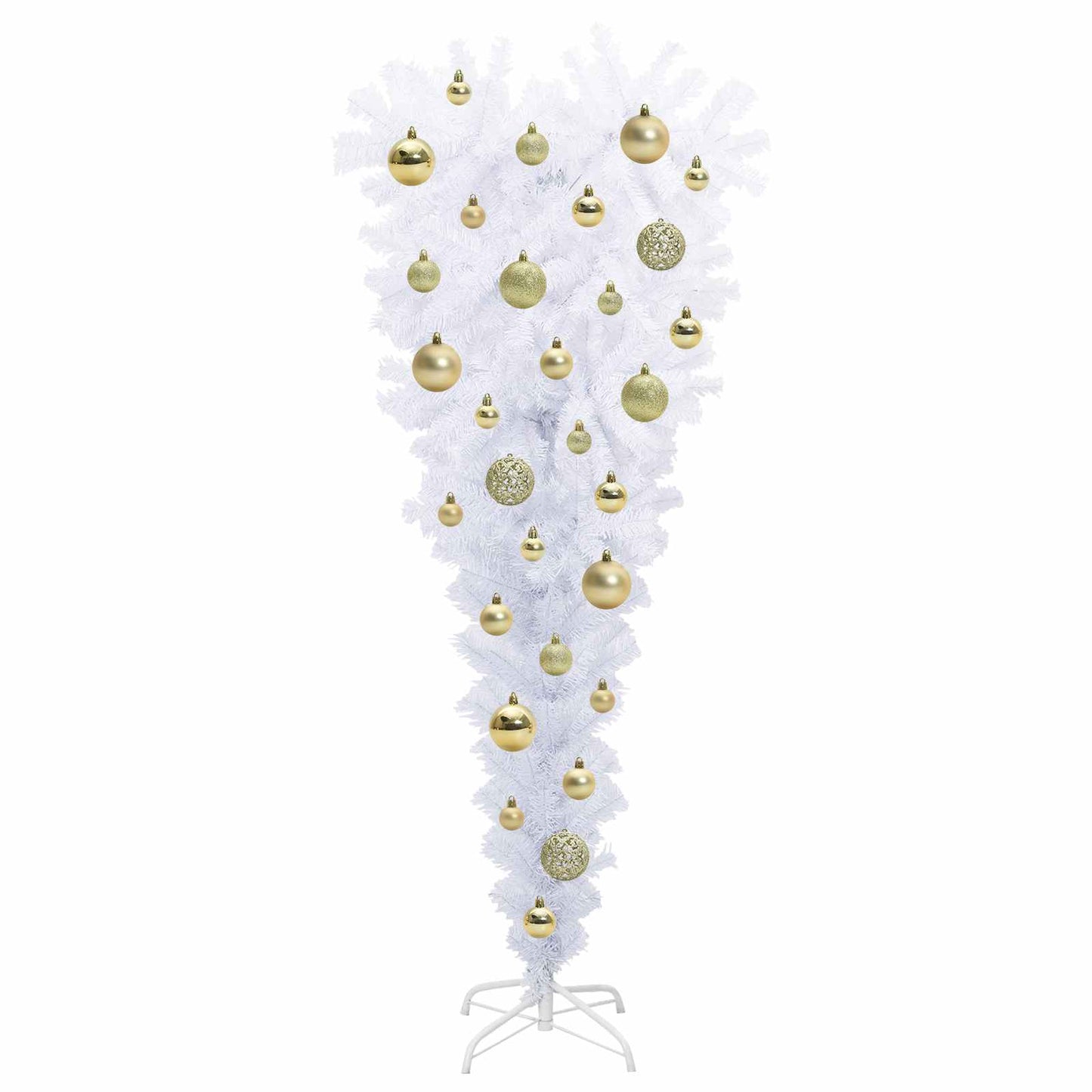 Kunstigt juletræ med 150 LED'er Hvid 120 cm PVC og Stål