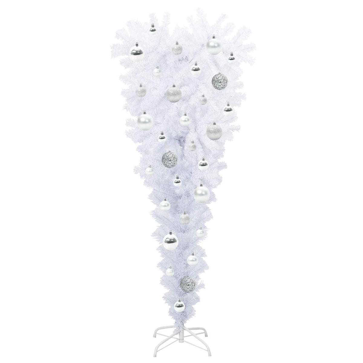 Kunstigt juletræ med 150 LED'er Hvid 120 cm PVC og Stål