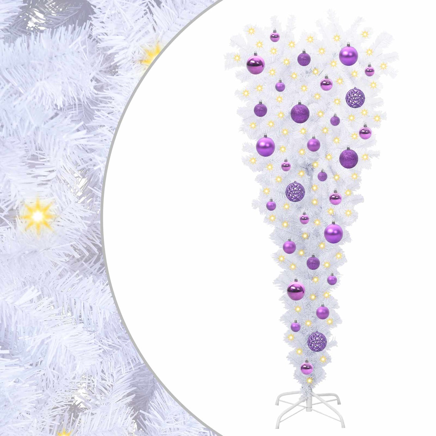 Kunstigt juletræ med 150 LED'er Hvid 120 cm PVC og Stål