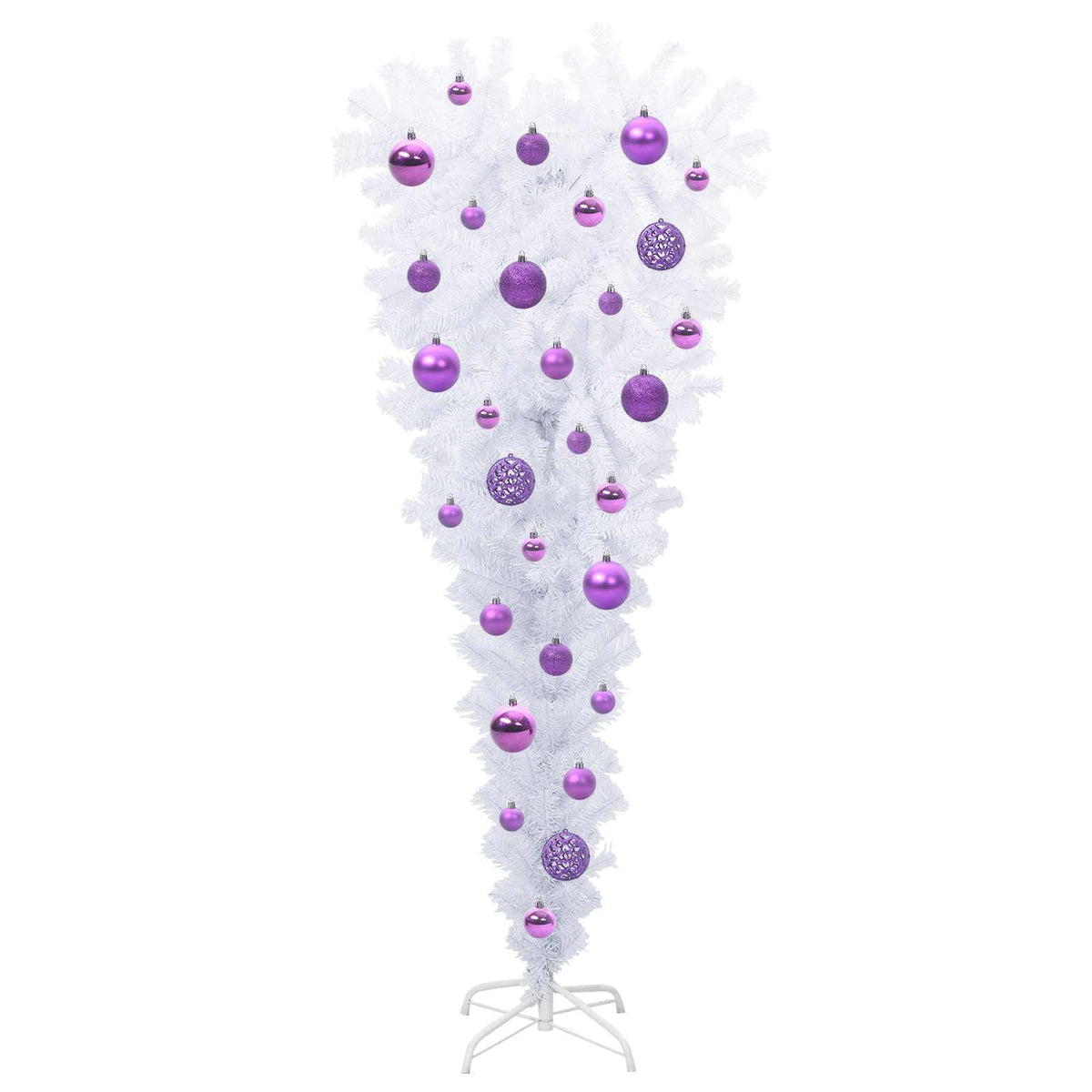 Kunstigt juletræ med 150 LED'er Hvid 120 cm PVC og Stål
