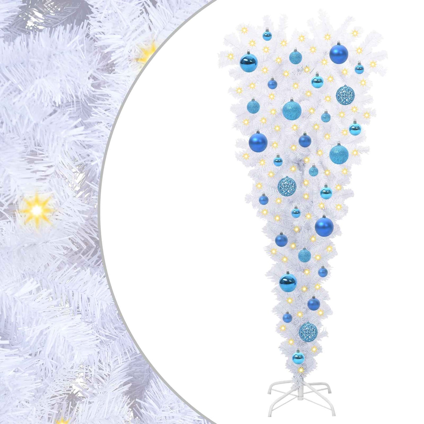 Kunstigt juletræ med 150 LED'er Hvid 120 cm PVC og Stål