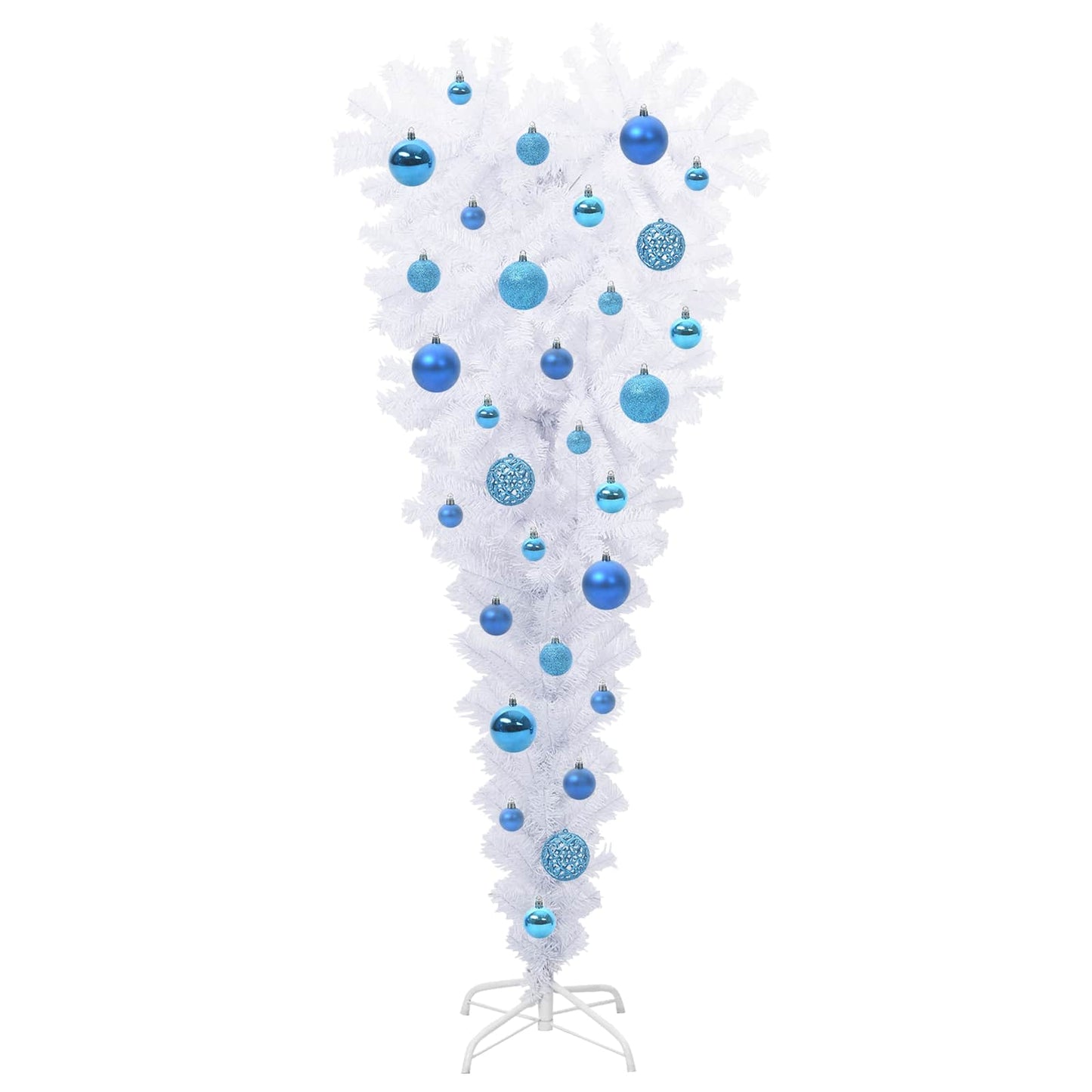 Kunstigt juletræ med 150 LED'er Hvid 120 cm PVC og Stål