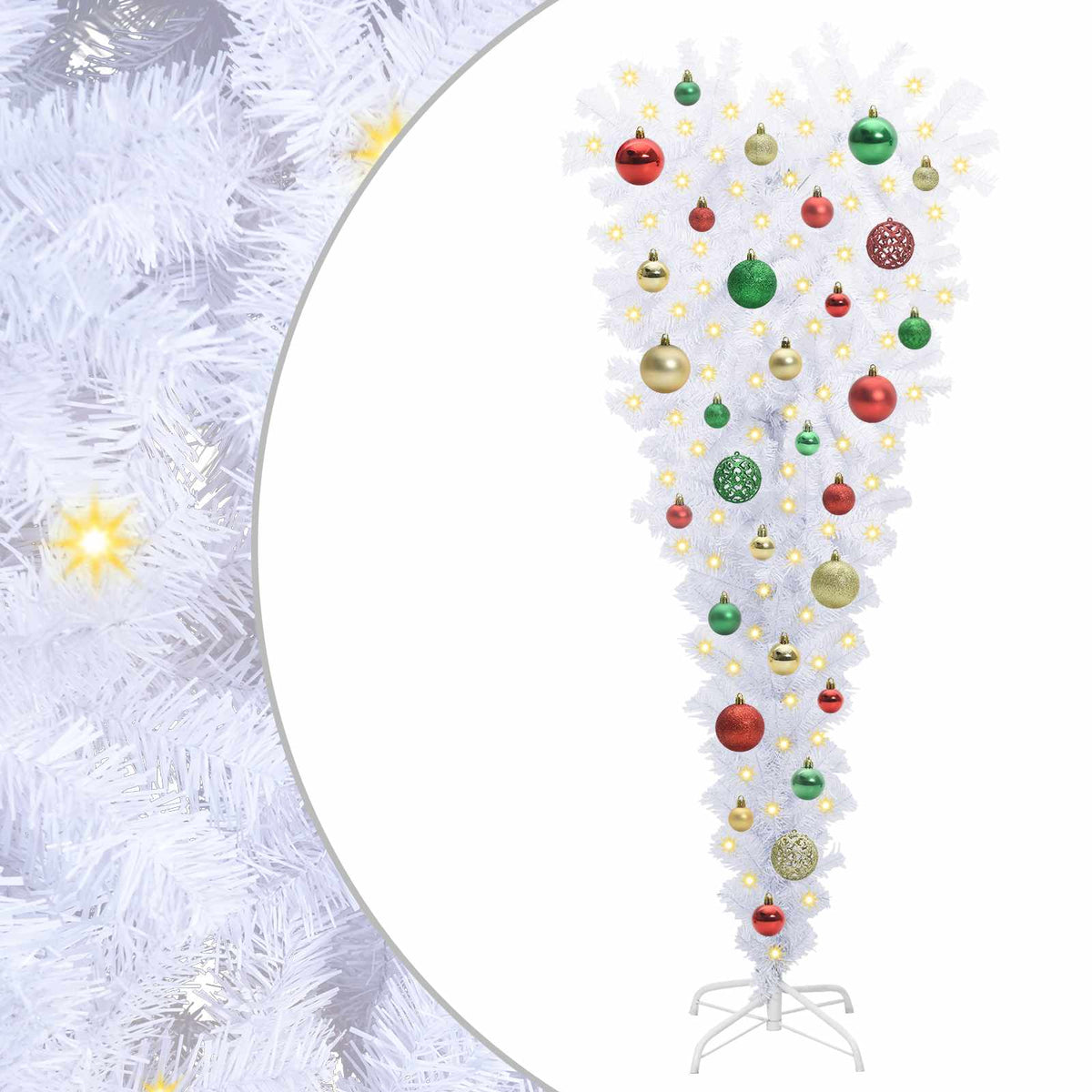 Kunstigt juletræ med 150 LED'er Hvid 120 cm PVC og Stål