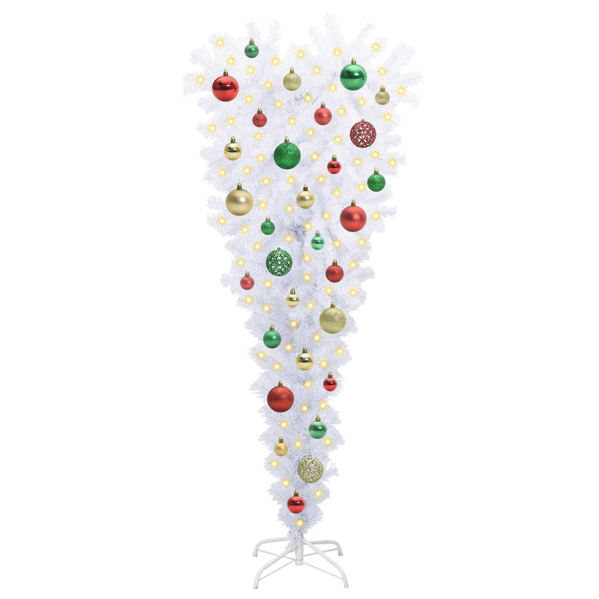 Kunstigt juletræ med 150 LED'er Hvid 120 cm PVC og Stål