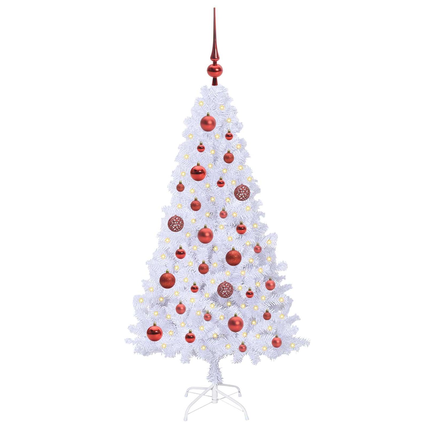 Kunstigt juletræ Hvid 120 cm PVC og Stål