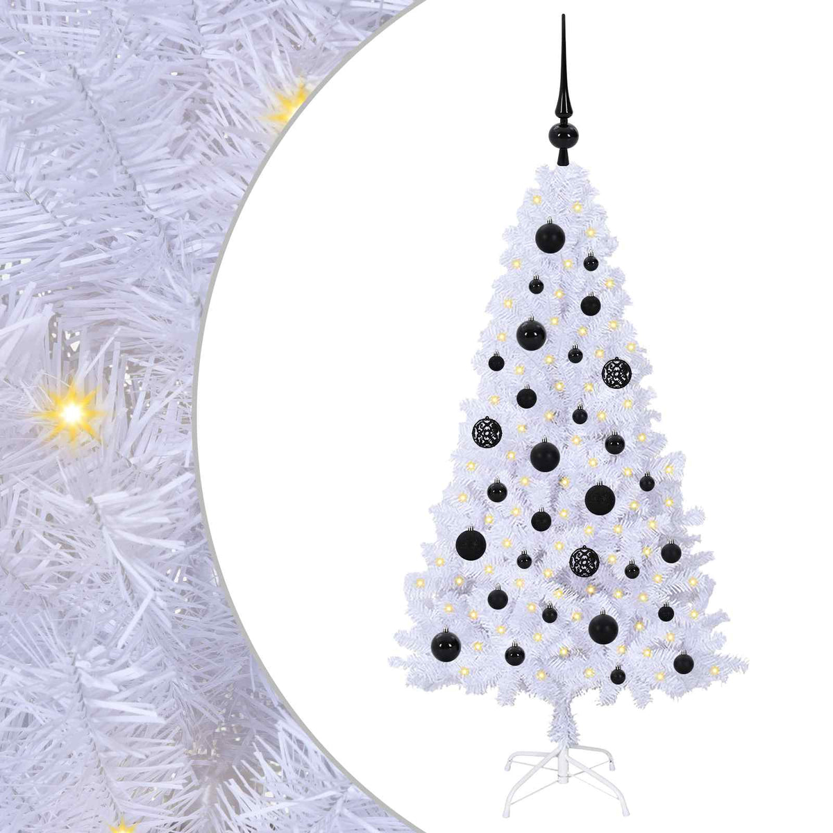 Kunstigt juletræ Hvid 120 cm PVC og Stål