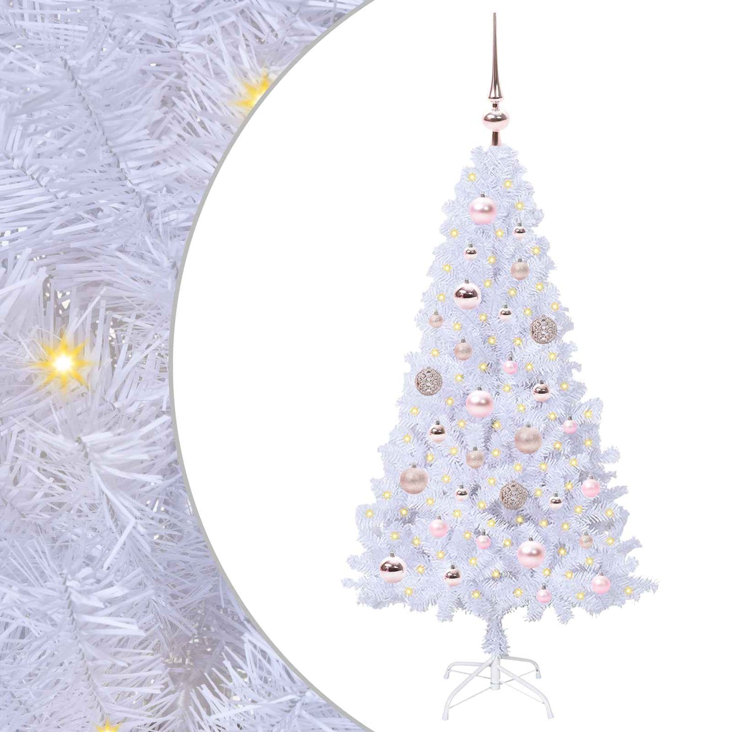 Kunstigt juletræ Hvid 120 cm PVC og Stål