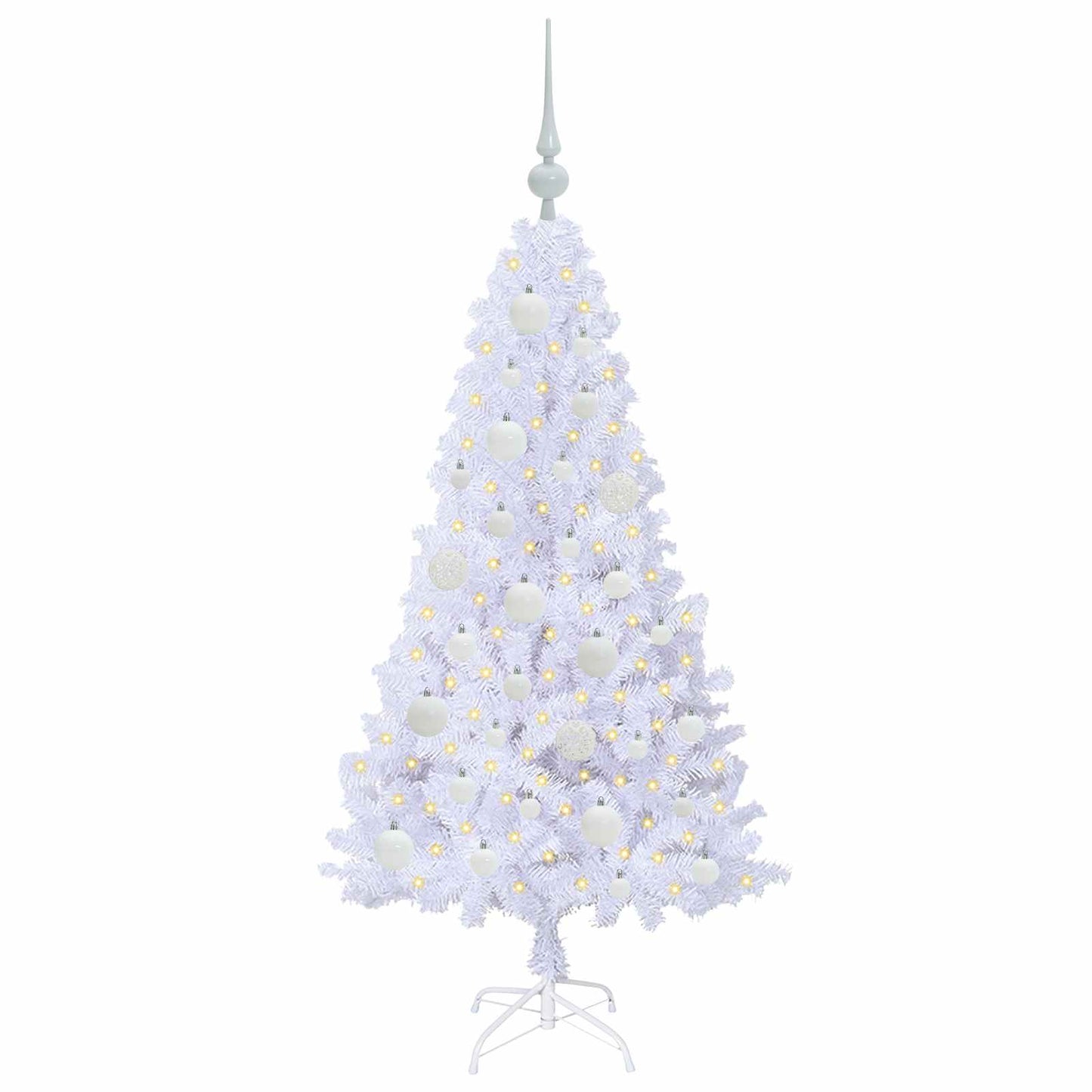 Kunstigt juletræ Hvid 120 cm PVC og Stål