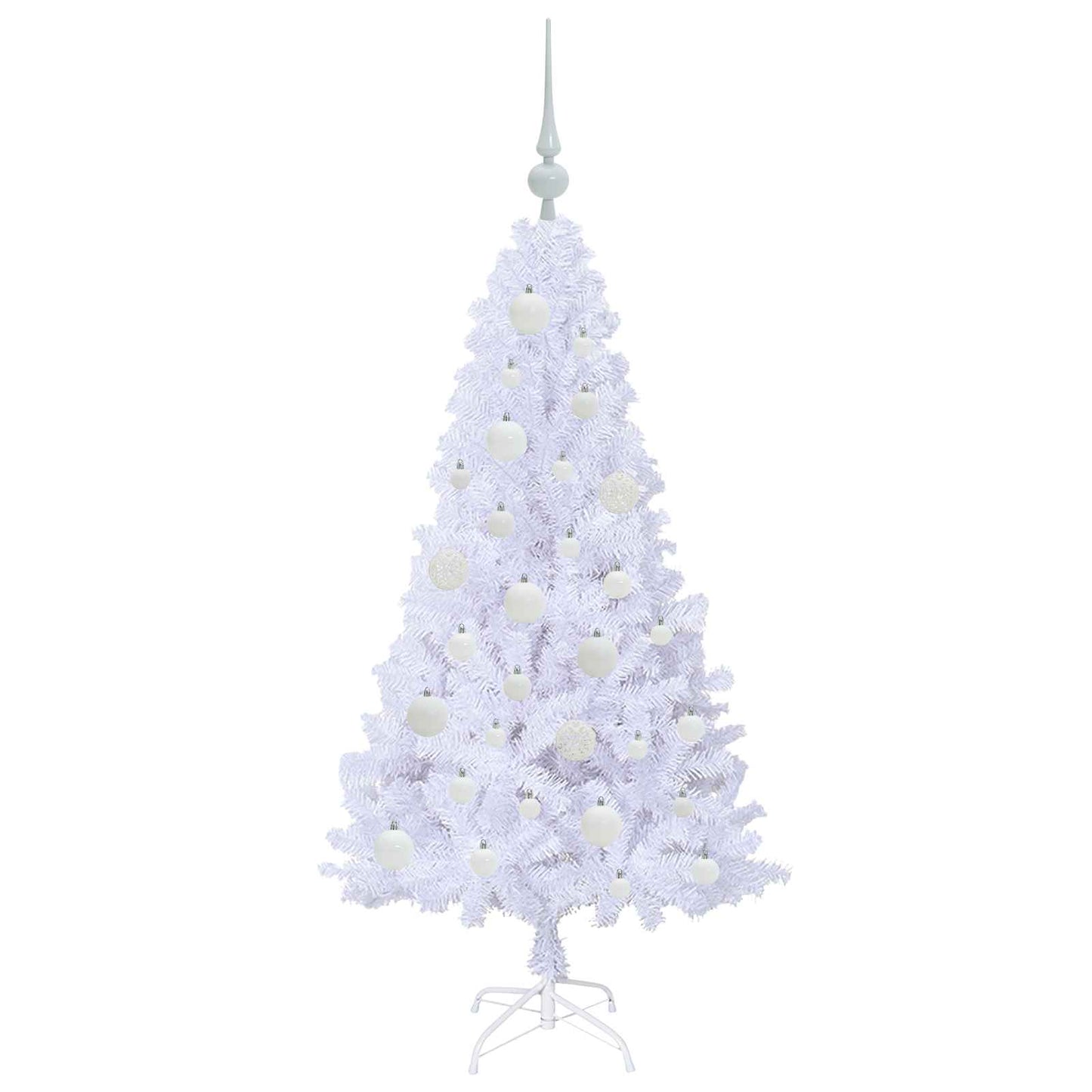 Kunstigt juletræ Hvid 120 cm PVC og Stål
