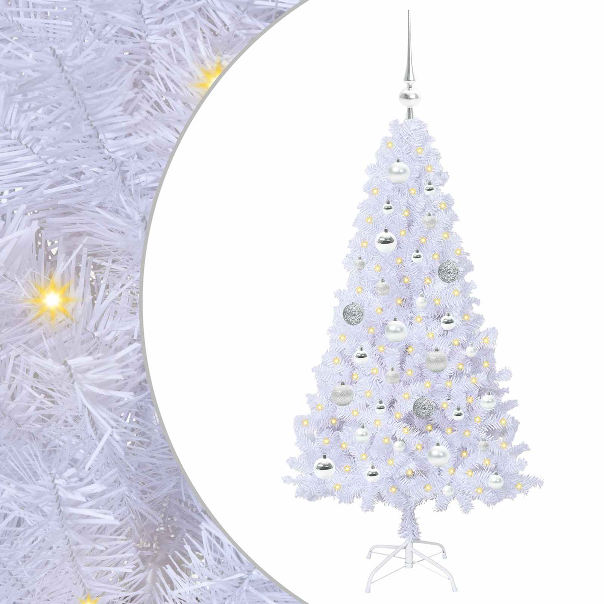 Kunstigt juletræ Hvid 120 cm PVC og Stål