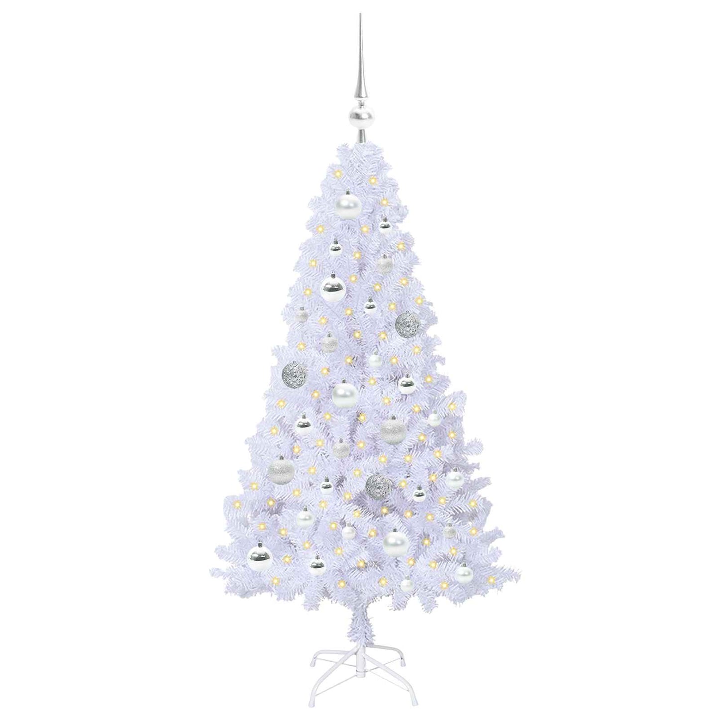 Kunstigt juletræ Hvid 120 cm PVC og Stål