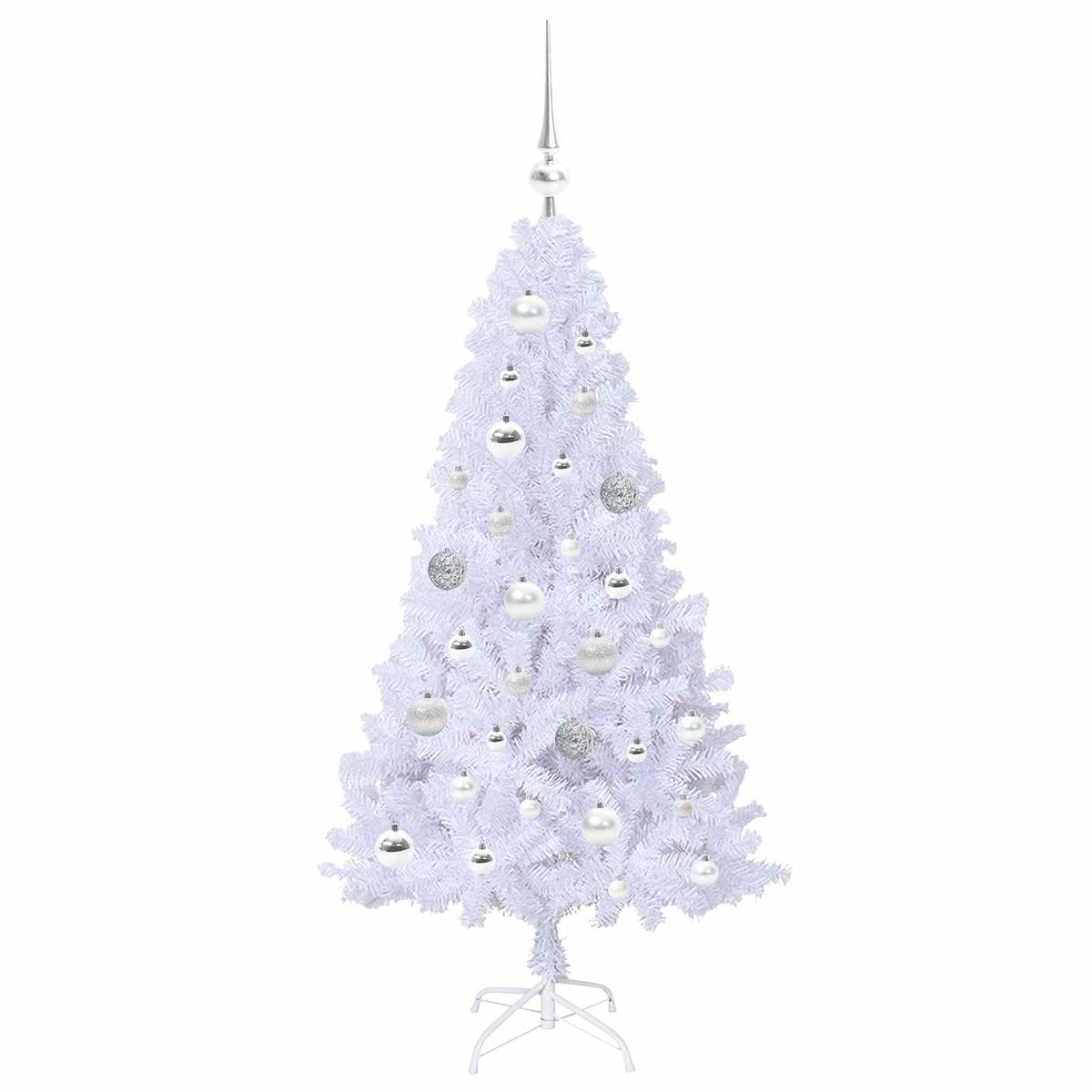 Kunstigt juletræ Hvid 120 cm PVC og Stål