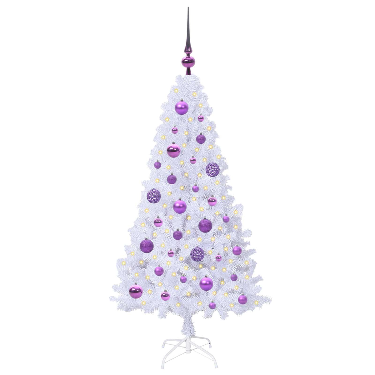 Kunstigt juletræ Hvid 120 cm PVC og Stål