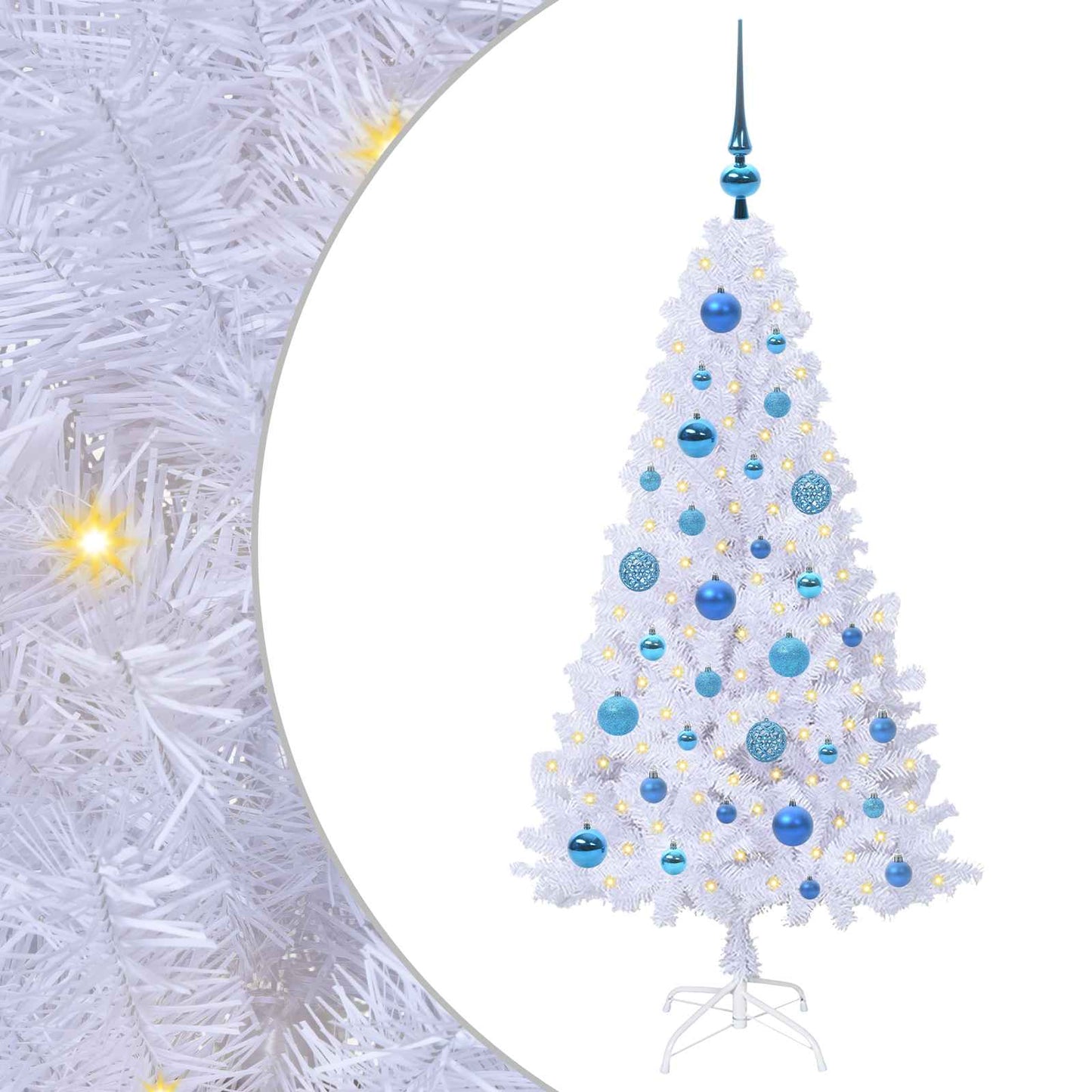Kunstigt juletræ Hvid 120 cm PVC og Stål