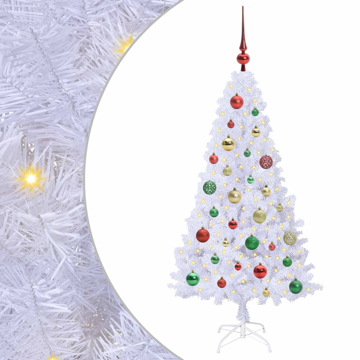 Kunstigt juletræ Hvid 120 cm PVC og Stål