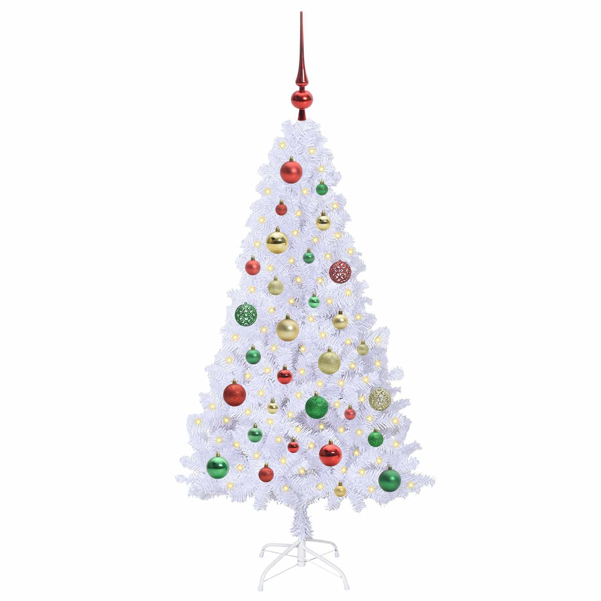 Kunstigt juletræ Hvid 120 cm PVC og Stål