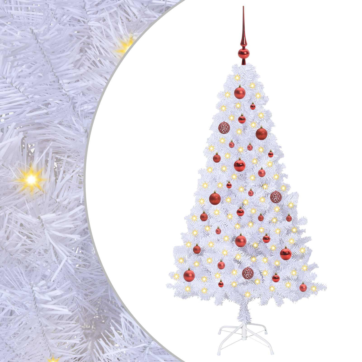Kunstigt juletræ Hvid 150 cm PVC og Stål