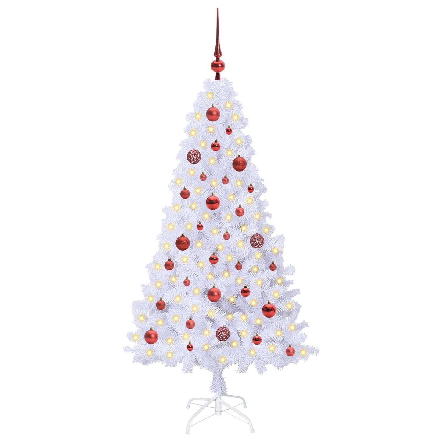 Kunstigt juletræ Hvid 150 cm PVC og Stål