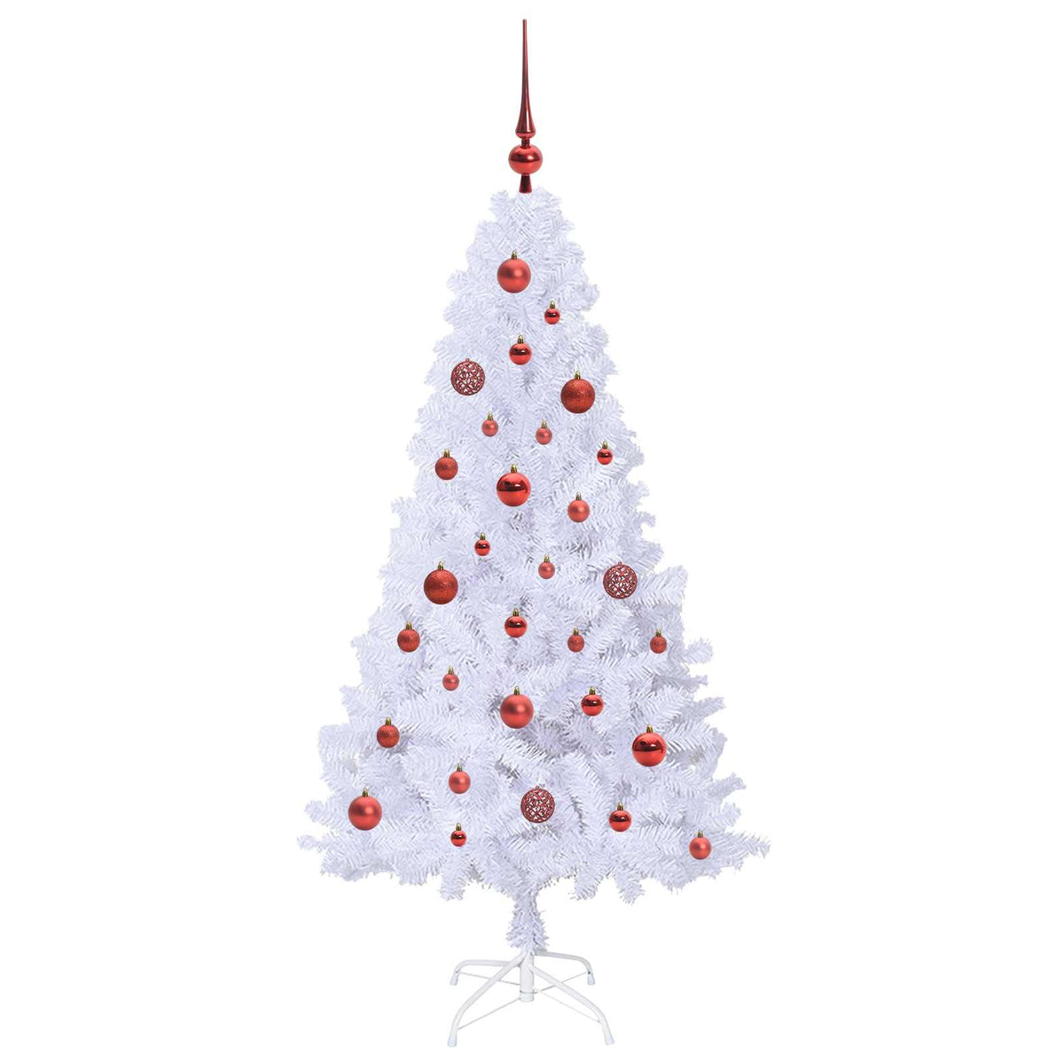 Kunstigt juletræ Hvid 150 cm PVC og Stål
