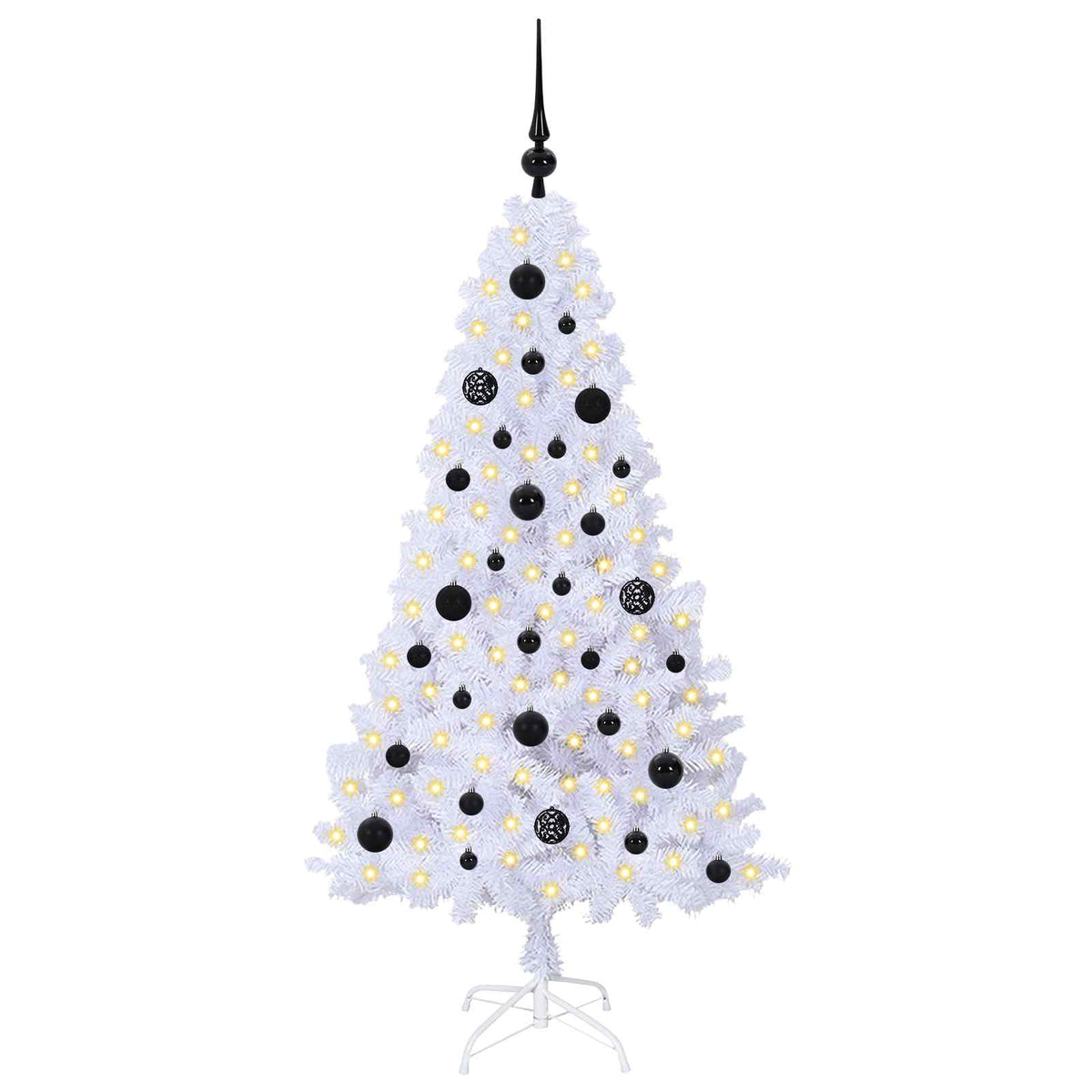 Kunstigt juletræ Hvid 150 cm PVC og Stål
