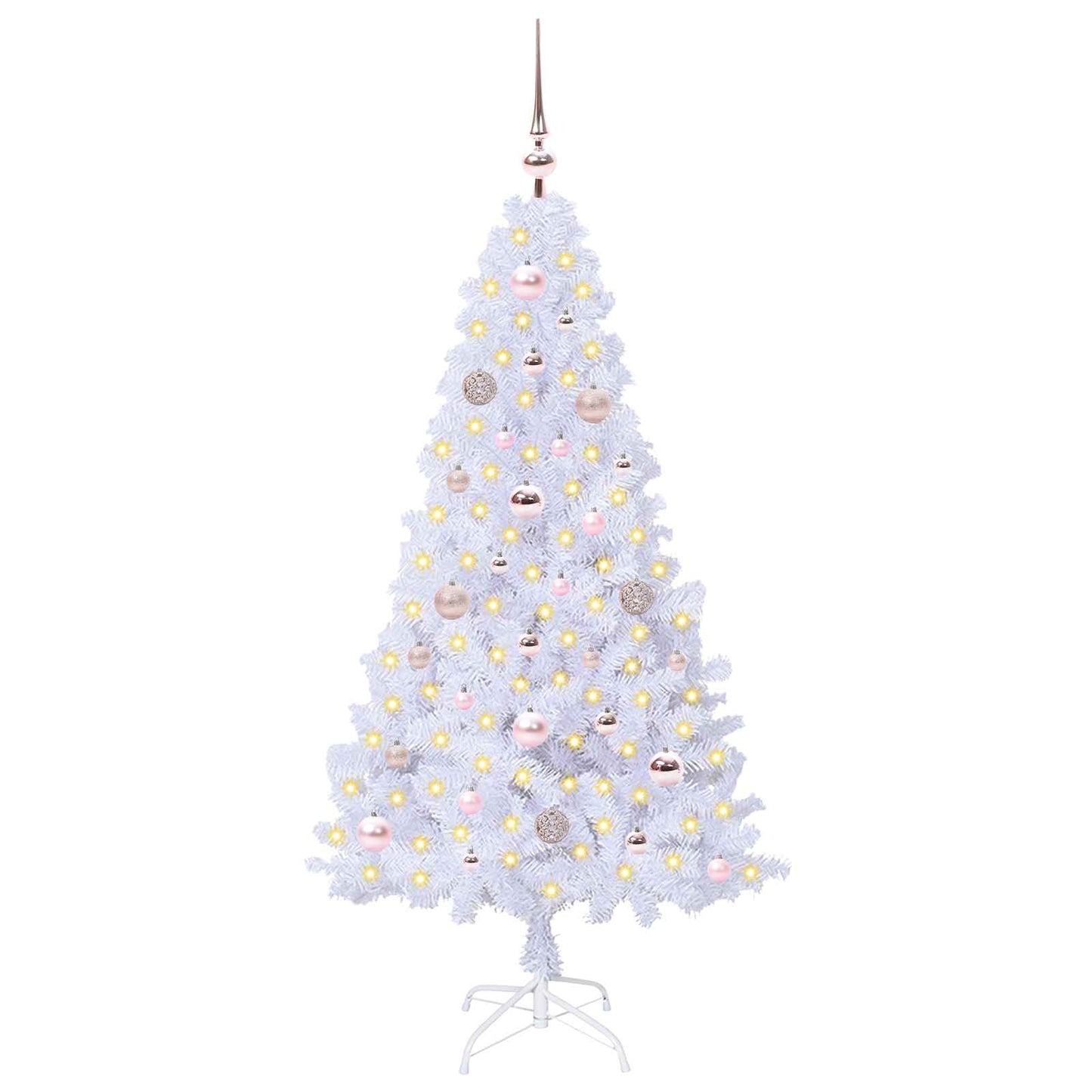 Kunstigt juletræ Hvid 150 cm PVC og Stål
