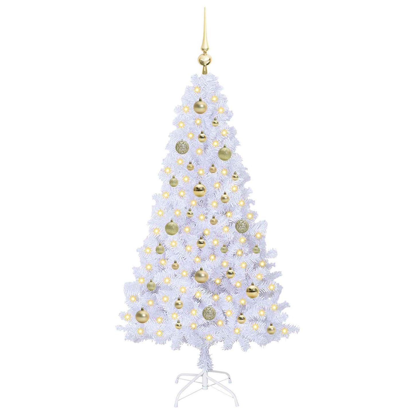 Kunstigt juletræ Hvid 150 cm PVC og Stål