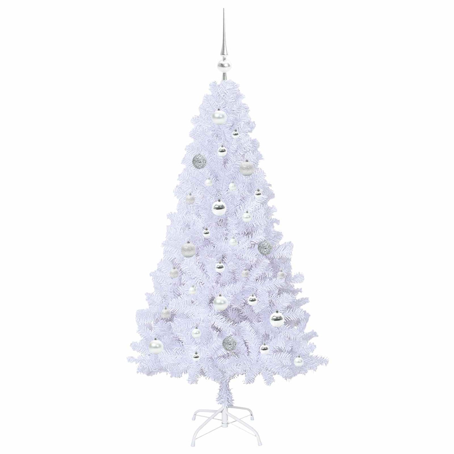 Kunstigt juletræ Hvid 150 cm PVC og Stål