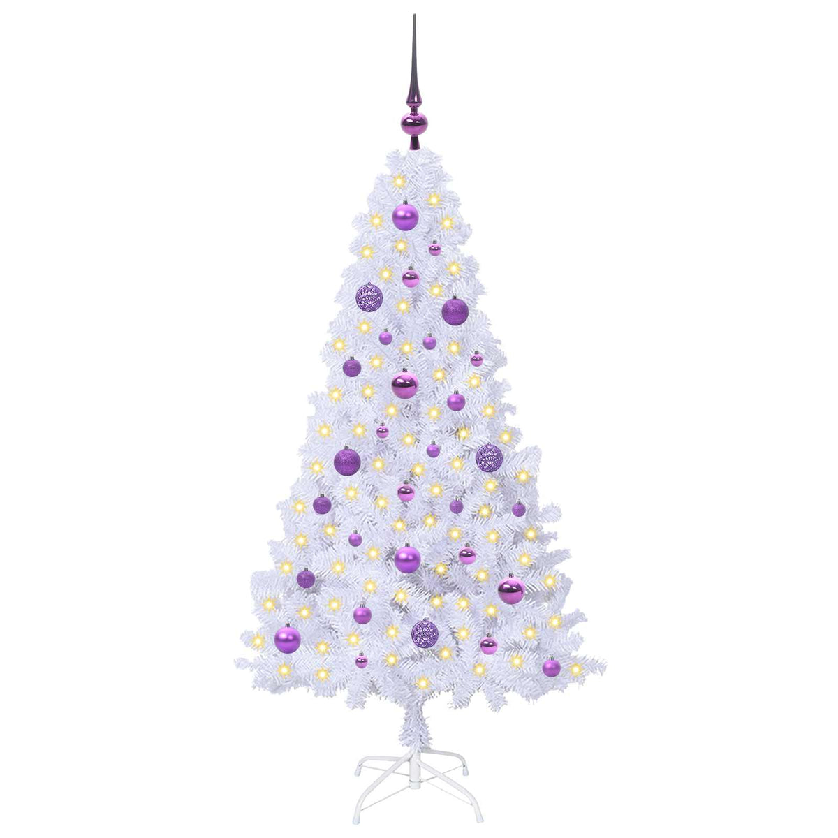 Kunstigt juletræ Hvid 150 cm PVC og Stål