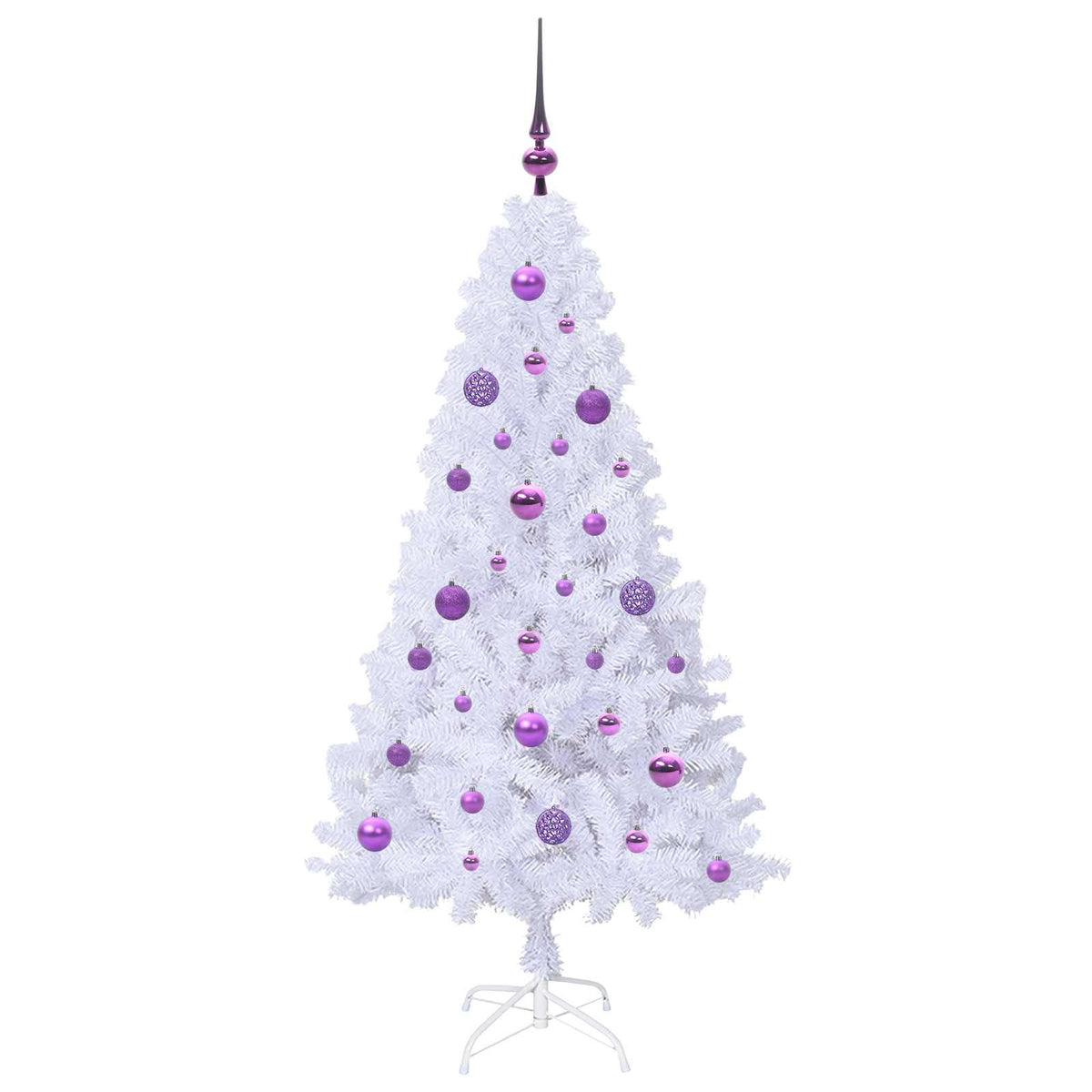 Kunstigt juletræ Hvid 150 cm PVC og Stål
