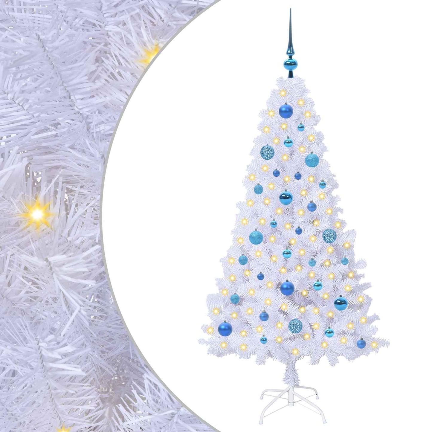 Kunstigt juletræ Hvid 150 cm PVC og Stål
