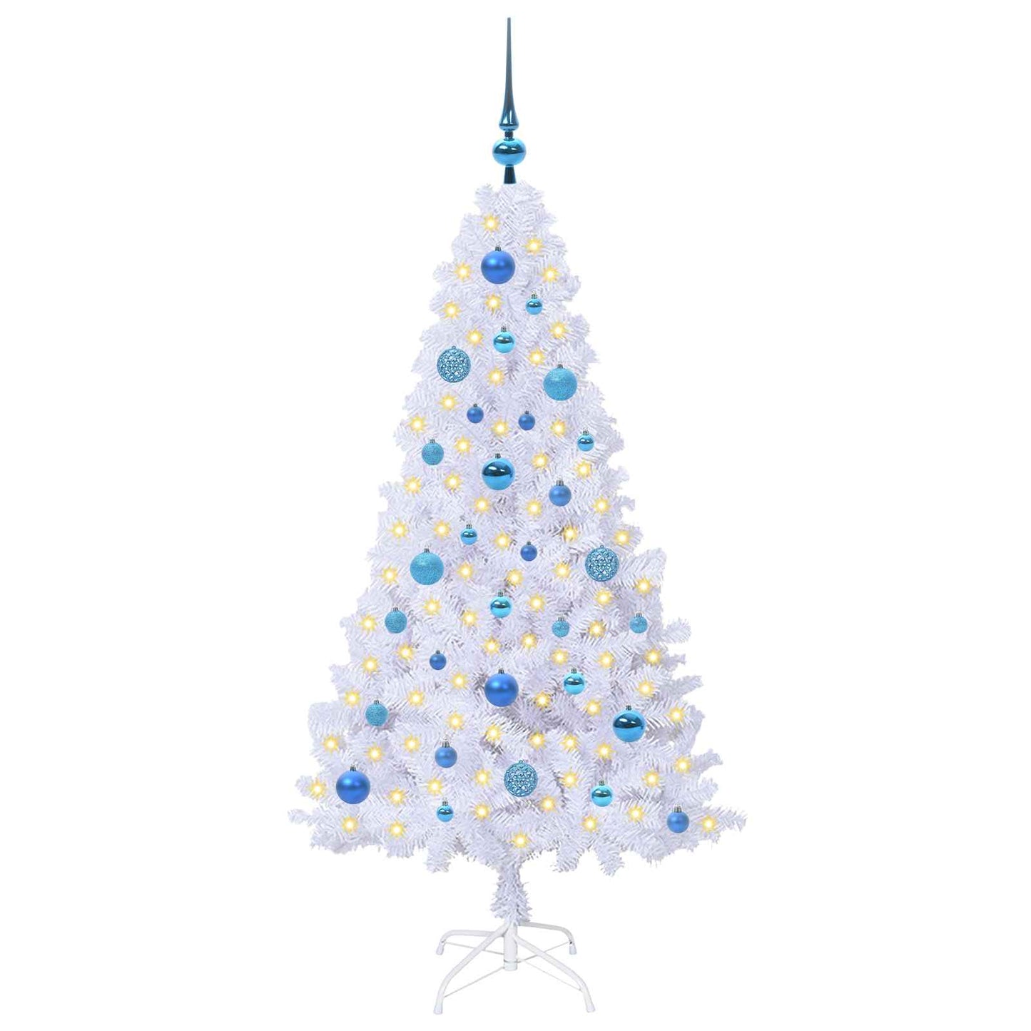 Kunstigt juletræ Hvid 150 cm PVC og Stål