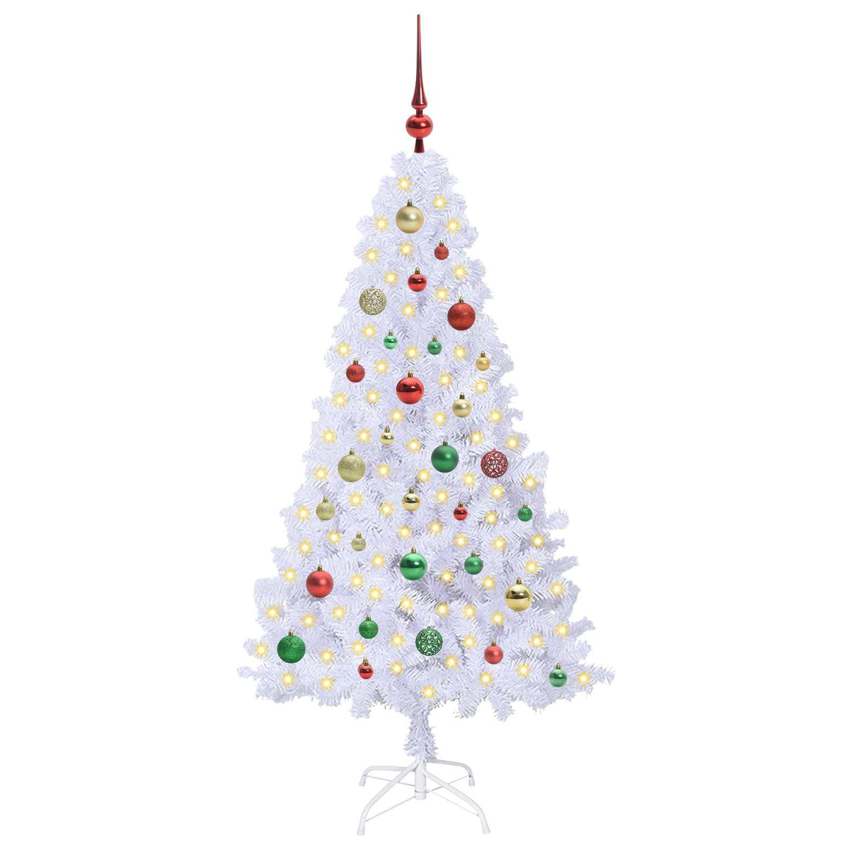 Kunstigt juletræ Hvid 150 cm PVC og Stål