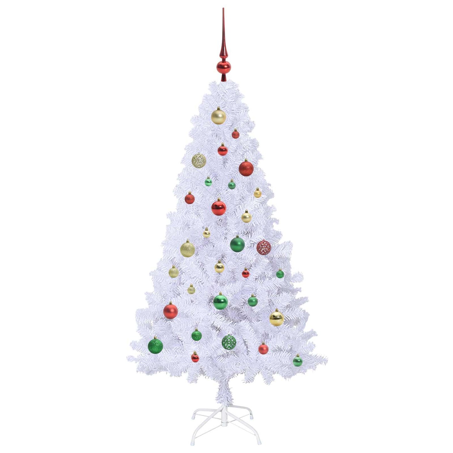 Kunstigt juletræ Hvid 150 cm PVC og Stål