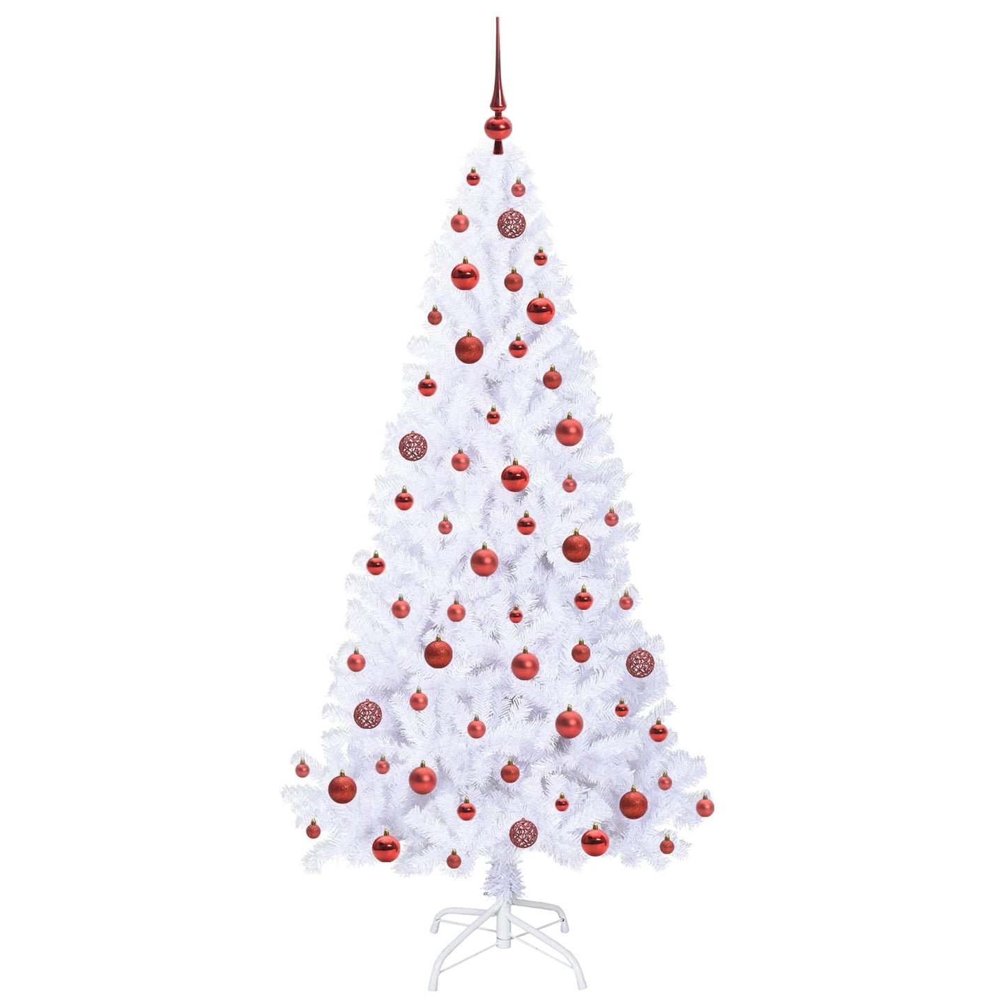 Kunstigt juletræ med 300 LED'er Hvid 180 cm PVC og Stål