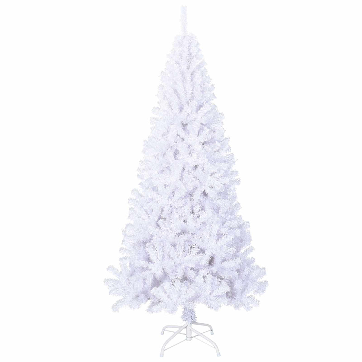 Kunstigt juletræ med 300 LED'er Hvid 180 cm PVC og Stål