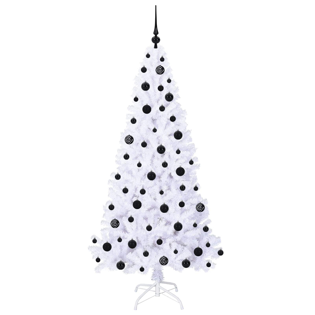 Kunstigt juletræ med 300 LED'er Hvid 180 cm PVC og Stål
