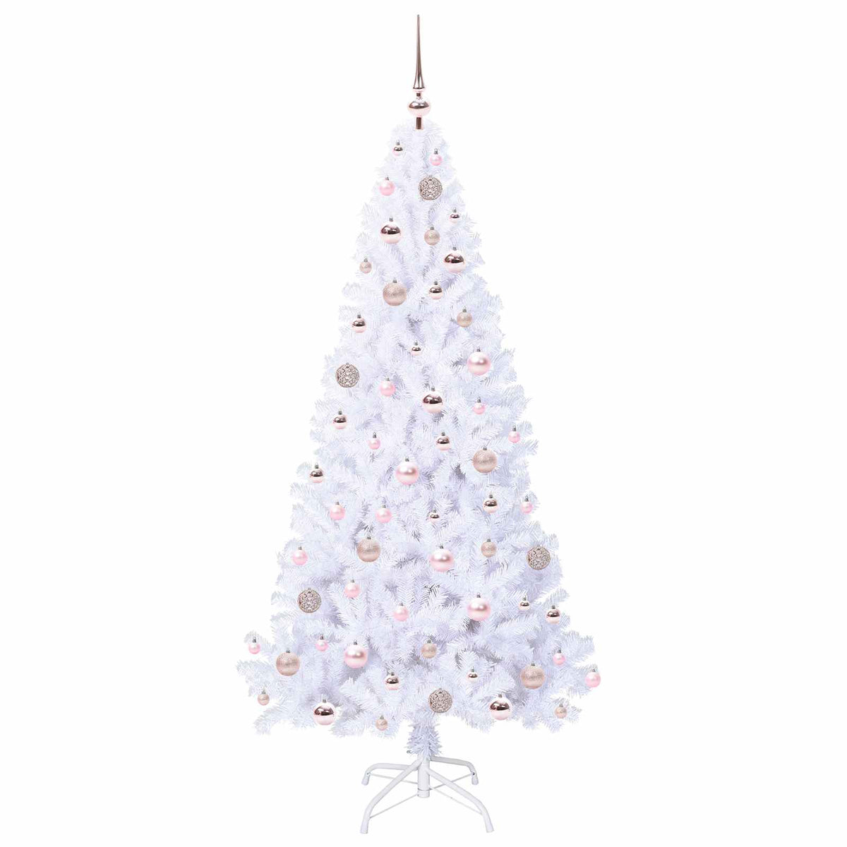 Kunstigt juletræ med 300 LED'er Hvid 180 cm PVC og Stål